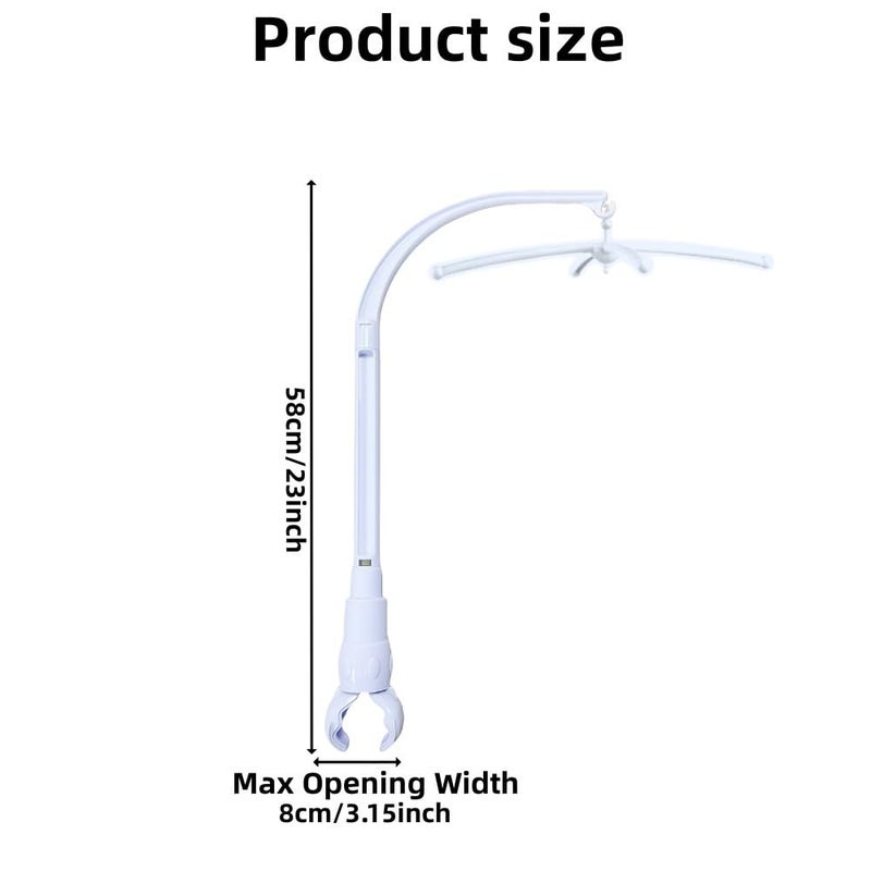 Accfore DIY 23 inches Crib Mobile Arm Nursery Mobile arm Baby Mobile Hanger, Mobile arm for Crib,The Claw Part can be Adjusted Width,DIY Toy Decoration - Image 2